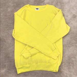 Unisex Yellow Fleece Crewneck Sweatshirt